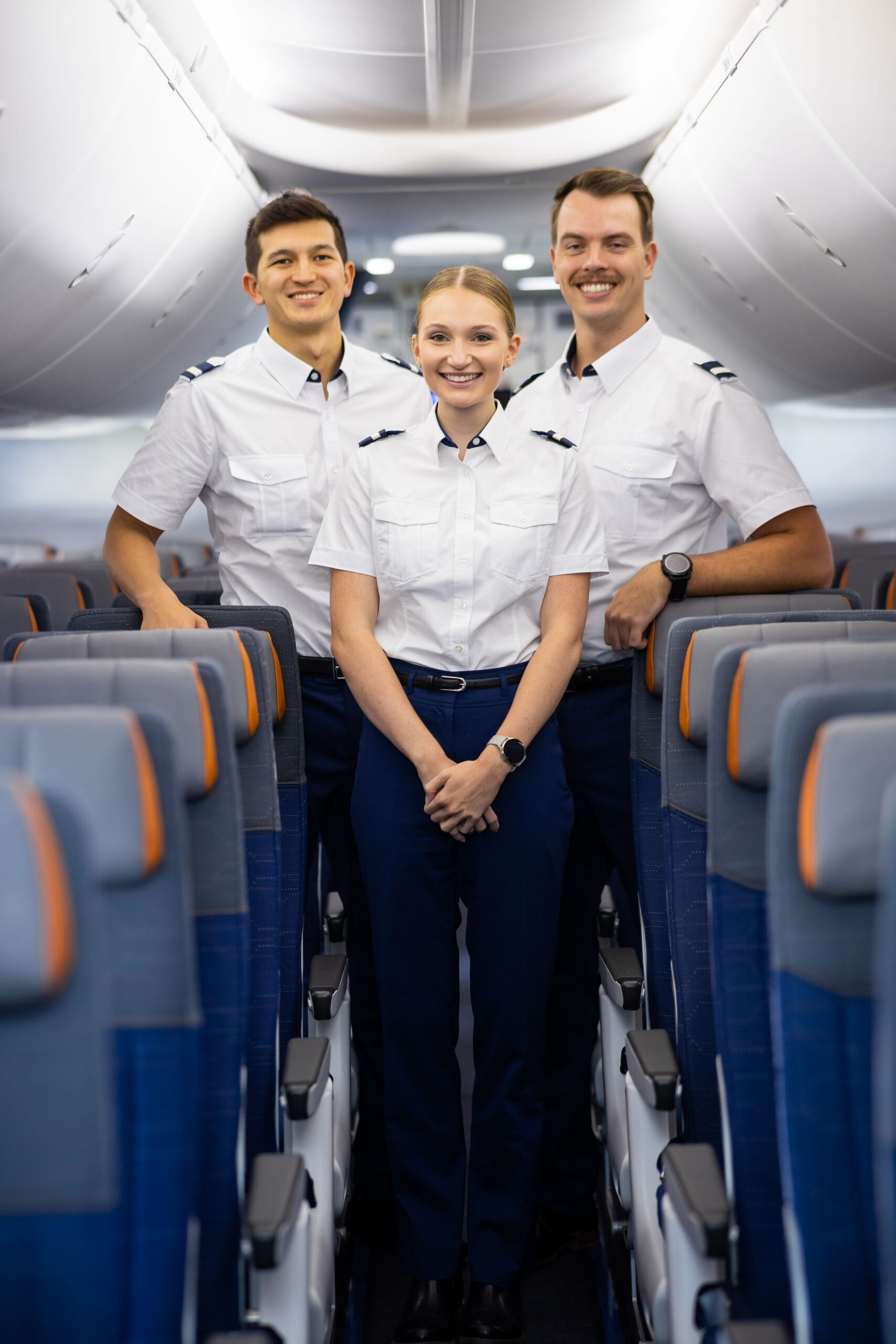 flydubai cadet pilots in a flydubai cabin