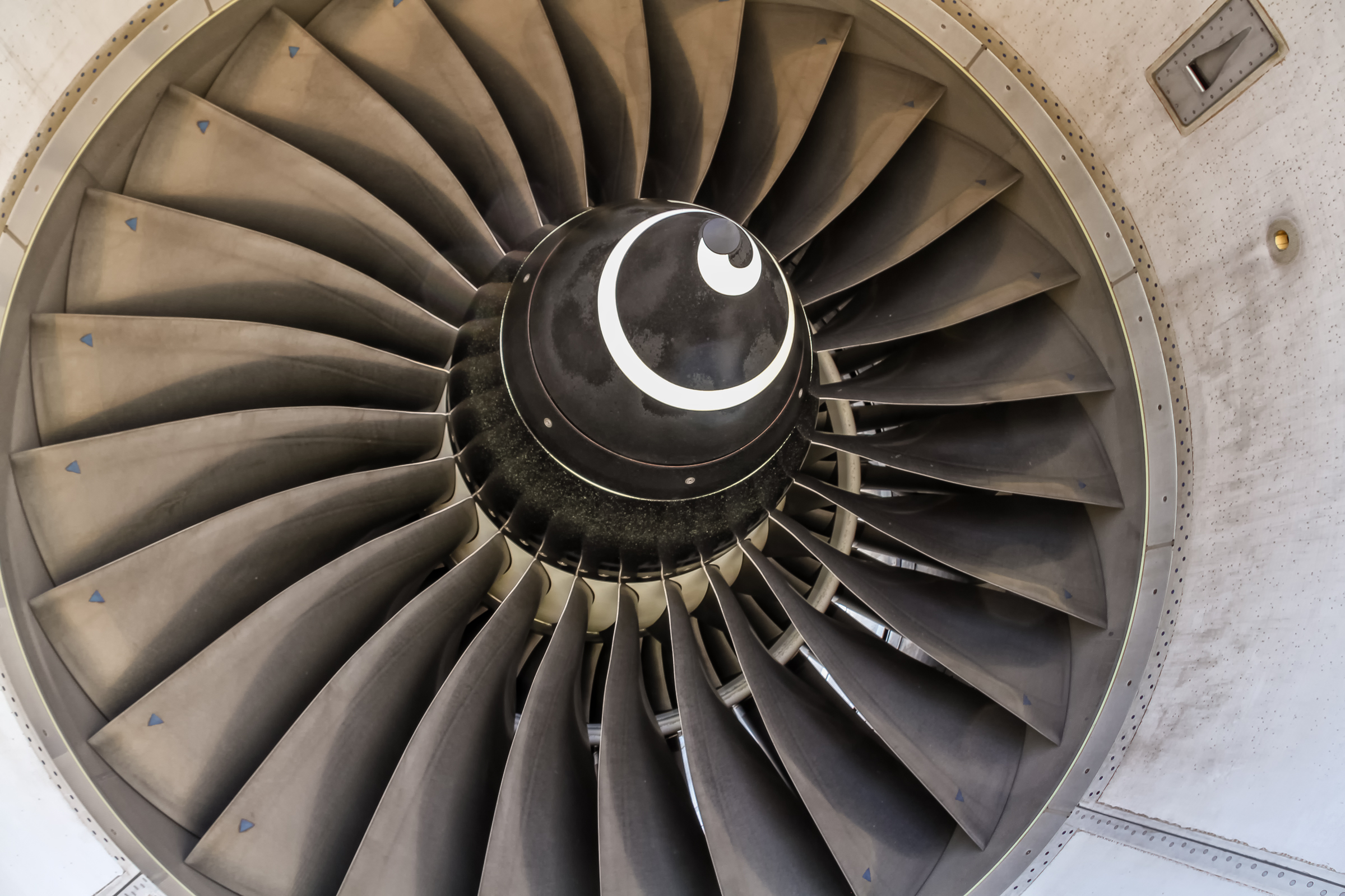 Fan of a Rolls-Royce Trent 700 engine on an Airbus A330-200